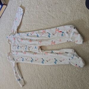 Magnetic Me fleece pajamas 18-24m floral white easy magnet closure